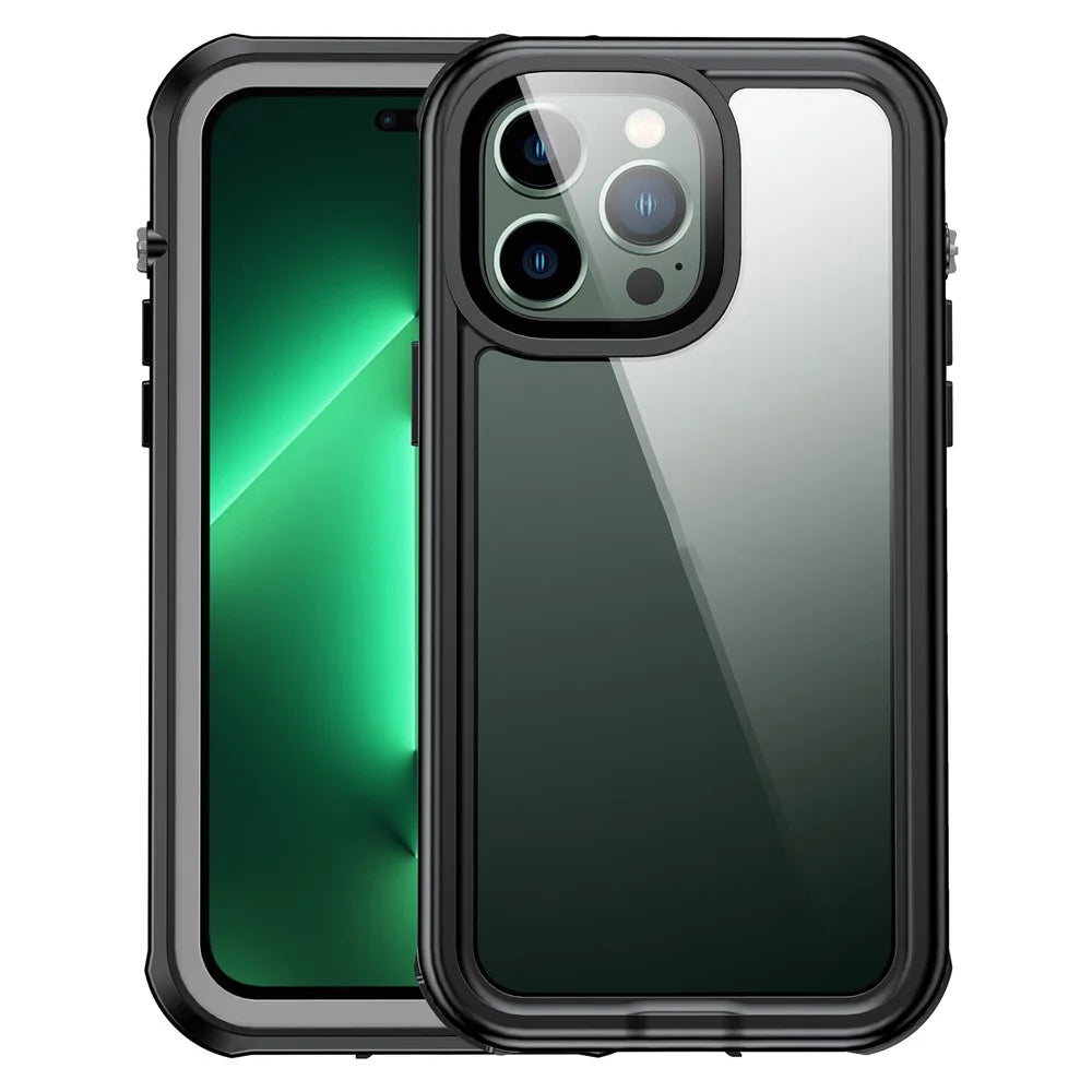 IP68 Waterproof Phone Case For iPhone 14 Pro Max 6.7 inch, Transparent Sensitive Touch PC+Neoprene Protective Anti-scratch Back Cover - 2