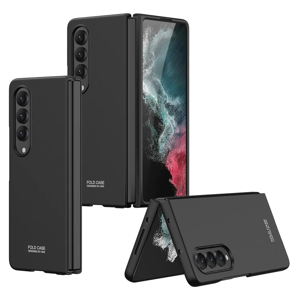 GKK For Samsung Galaxy Z Fold4 5G Ultra-slim Anti-fingerprint Drop-proof Phone Case Hard PC Foldable Phone Cover - Black - 1