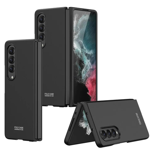 GKK For Samsung Galaxy Z Fold4 5G Ultra-slim Anti-fingerprint Drop-proof Phone Case Hard PC Foldable Phone Cover - Black - 1