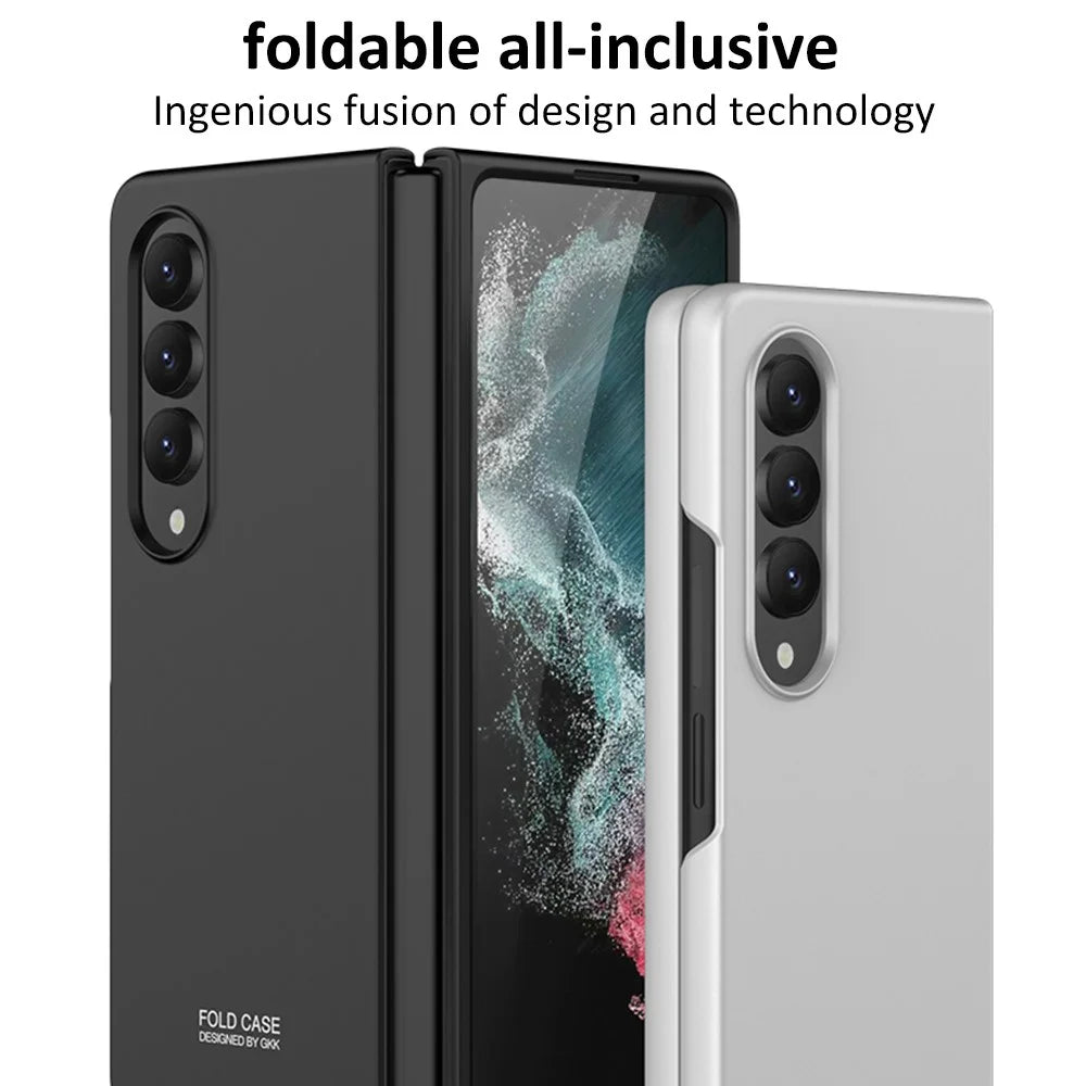 GKK For Samsung Galaxy Z Fold4 5G Ultra-slim Anti-fingerprint Drop-proof Phone Case Hard PC Foldable Phone Cover - Black - 3
