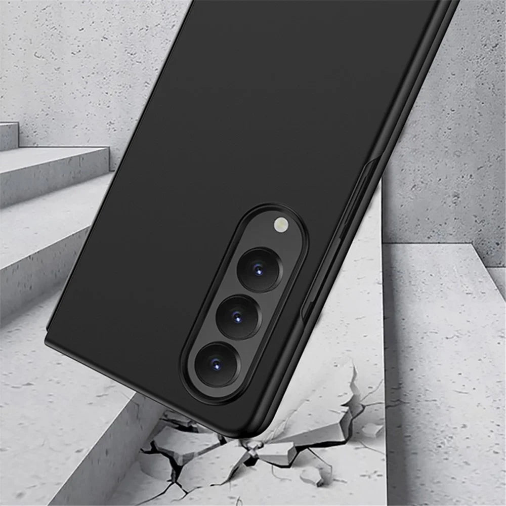 GKK For Samsung Galaxy Z Fold4 5G Ultra-slim Anti-fingerprint Drop-proof Phone Case Hard PC Foldable Phone Cover - Black - 6