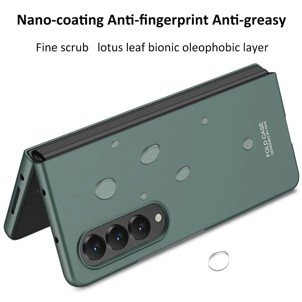 GKK For Samsung Galaxy Z Fold4 5G Ultra-slim Anti-fingerprint Drop-proof Phone Case Hard PC Foldable Phone Cover - Black - 7