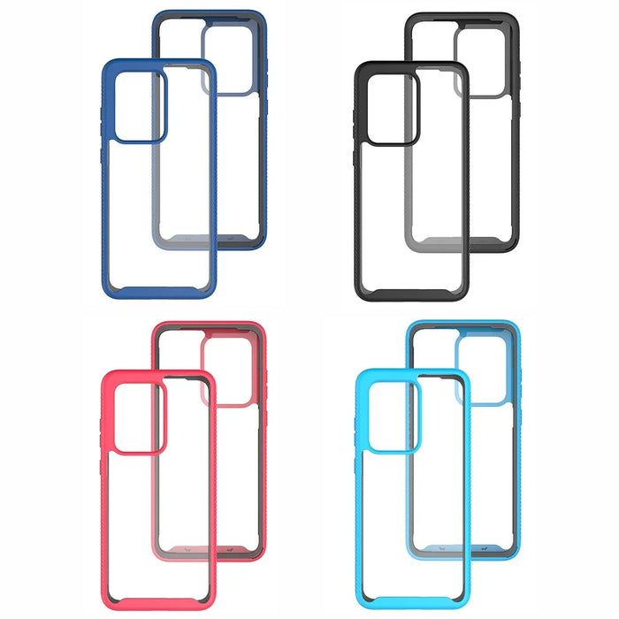 For Samsung Galaxy S20 Ultra Hard Acrylic + PC Clear Back Soft TPU Frame Case Anti-scratch Mobile Phone Cover - Black - 2