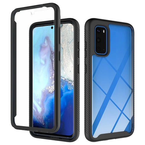 For Samsung Galaxy S20 Plus 4G / 5G Transparent Acrylic + PC Back Cover TPU Frame Anti-drop Cell Phone Case - Black - 1