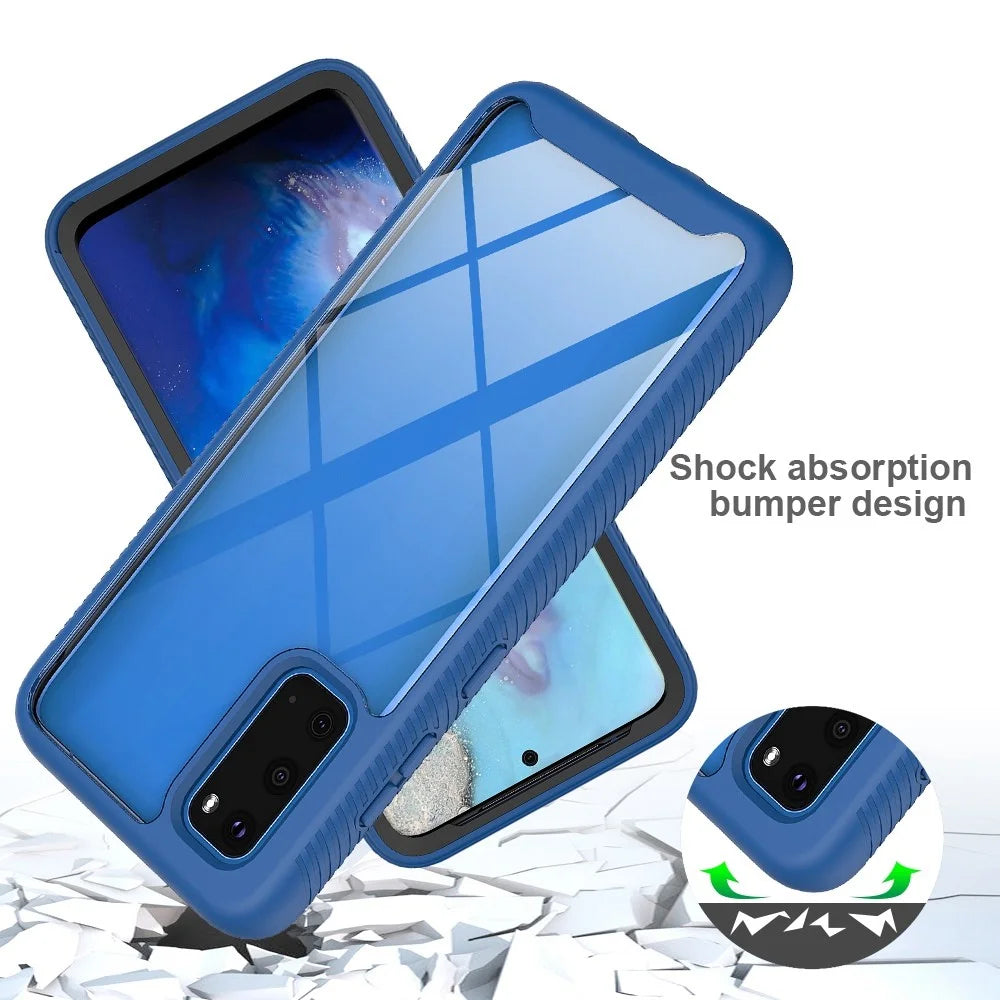 For Samsung Galaxy S20 Plus 4G / 5G Transparent Acrylic + PC Back Cover TPU Frame Anti-drop Cell Phone Case - Black - 4