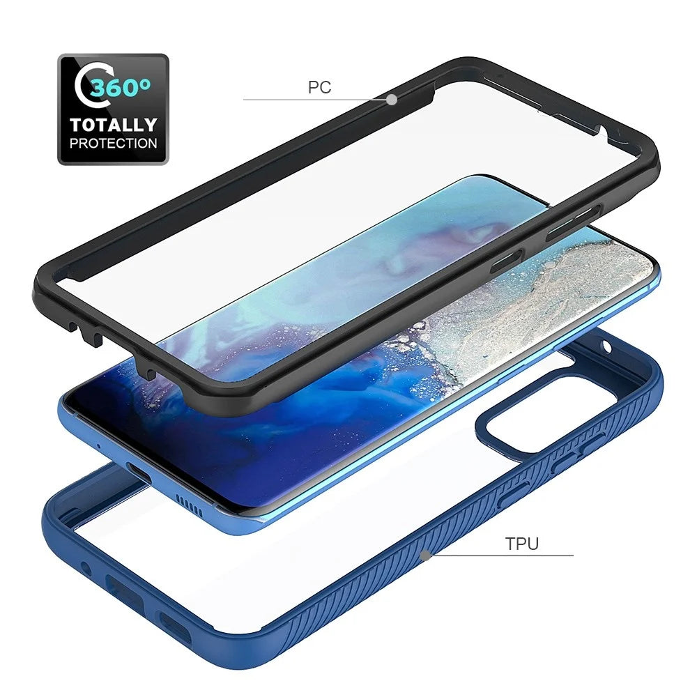 For Samsung Galaxy S20 Plus 4G / 5G Transparent Acrylic + PC Back Cover TPU Frame Anti-drop Cell Phone Case - Black - 5