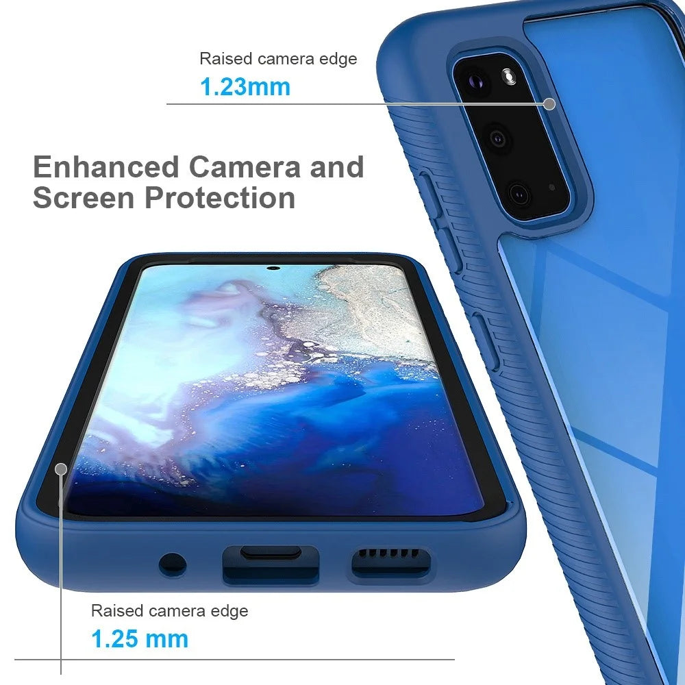 For Samsung Galaxy S20 Plus 4G / 5G Transparent Acrylic + PC Back Cover TPU Frame Anti-drop Cell Phone Case - Black - 6