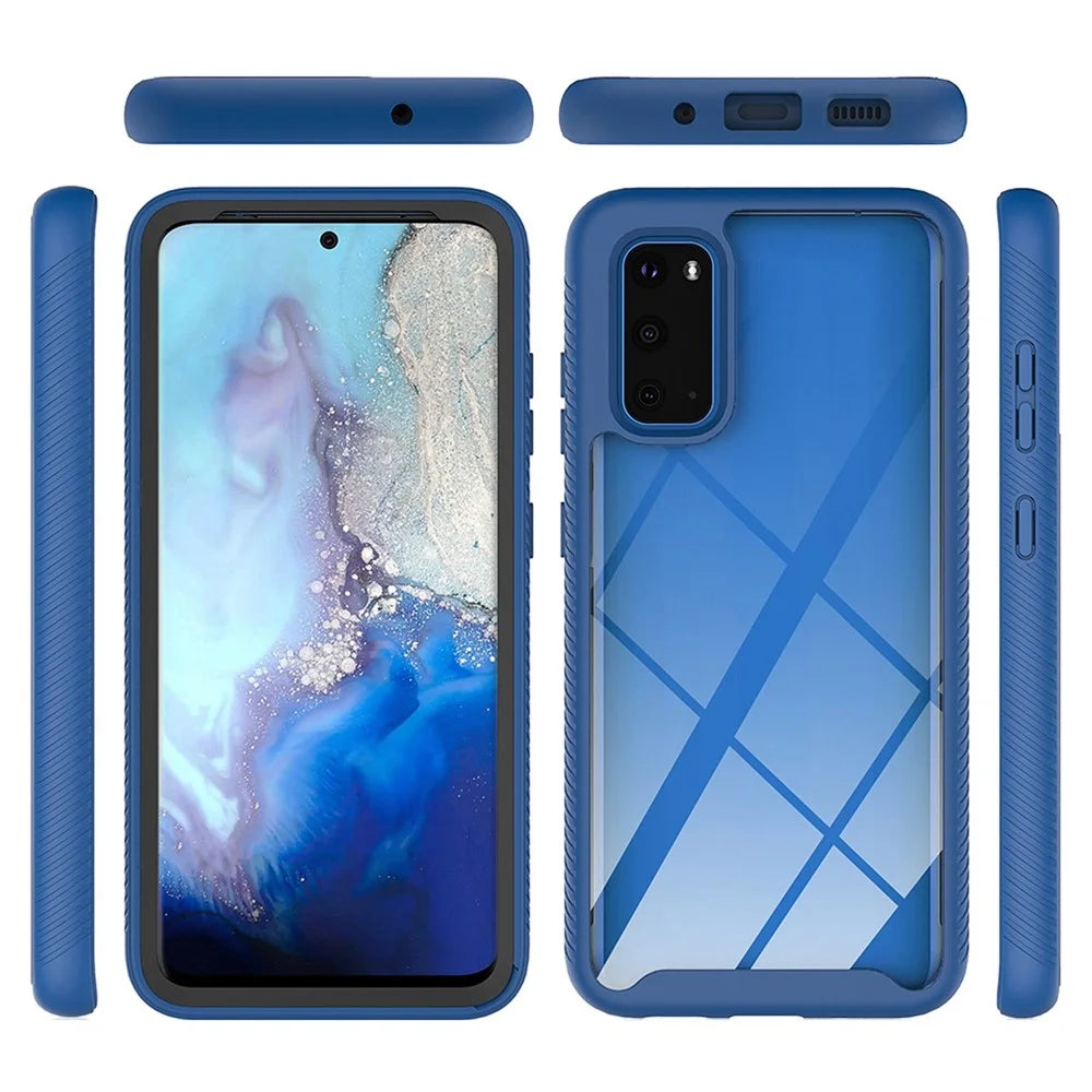 For Samsung Galaxy S20 Plus 4G / 5G Transparent Acrylic + PC Back Cover TPU Frame Anti-drop Cell Phone Case - Black - 7