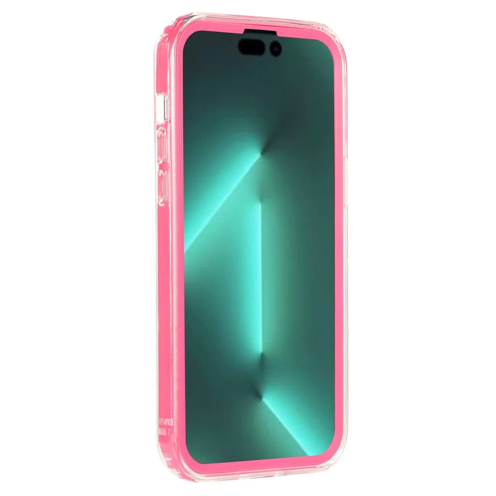 For iPhone 14 Pro 6.1 inch Transparent Back Cover Card Slot Function Soft TPU Phone Shell Case - Rose - 2