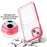 For iPhone 14 6.1 inch Soft TPU Transparent Back Colored Frame Case Card Slot Design Phone Shell - Rose - 3