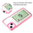 For iPhone 14 6.1 inch Soft TPU Transparent Back Colored Frame Case Card Slot Design Phone Shell - Rose - 6