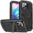 R-JUST Anti-scratch Back Cover for iPhone 14 Pro 6.1 inch Shockproof Hybrid Phone Case Kickstand with Screen Protector - Black - 1