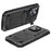 R-JUST Anti-scratch Back Cover for iPhone 14 Pro 6.1 inch Shockproof Hybrid Phone Case Kickstand with Screen Protector - Black - 2