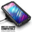 R-JUST Anti-scratch Back Cover for iPhone 14 Pro 6.1 inch Shockproof Hybrid Phone Case Kickstand with Screen Protector - Black - 3