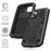 R-JUST for iPhone 14 6.1 inch Shockproof Hybrid Phone Case Protective Back Cover Kickstand with Screen Protector - Black - 6