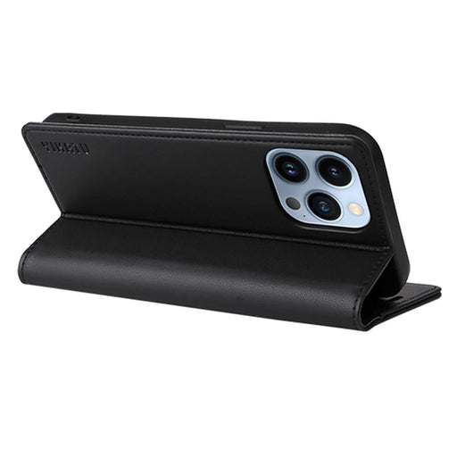 YIKATU for iPhone 13 Pro 6.1 inch YK- 001 Anti-fall Phone Case Magnetic Auto-absorbed PU Leather Flip Wallet Stand Protective Phone Cover - Black - 2