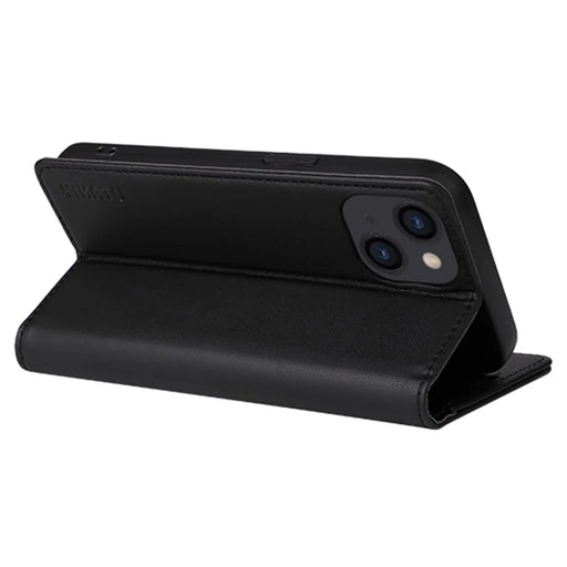 YIKATU For iPhone 13 6.1 inch YK- 001 Anti-drop Phone Case Stand Magnetic Auto-absorbed PU Leather Flip Wallet Cover - Black - 2