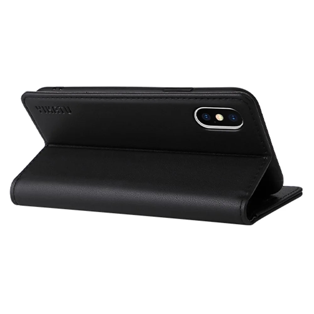 YIKATU For iPhone X / XS 5.8 inch YK- 001 Full Protection Phone Wallet Cover Magnetic Auto-absorbed PU Leather Flip Phone Case Stand  - Black - 2