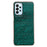 For Samsung Galaxy A53 5G Genuine Cow Leather Coating Case Shockproof TPU + PC Nano Electroplating Frame Protective Cover - Green - 1