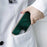 For Samsung Galaxy A53 5G Genuine Cow Leather Coating Case Shockproof TPU + PC Nano Electroplating Frame Protective Cover - Green - 3
