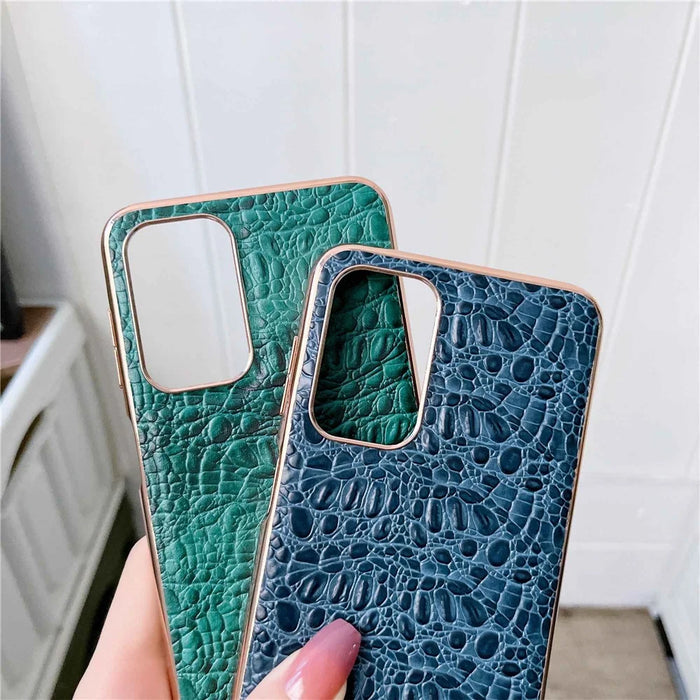For Samsung Galaxy A53 5G Genuine Cow Leather Coating Case Shockproof TPU + PC Nano Electroplating Frame Protective Cover - Green - 4