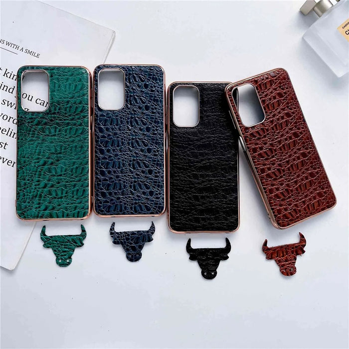 For Samsung Galaxy A53 5G Genuine Cow Leather Coating Case Shockproof TPU + PC Nano Electroplating Frame Protective Cover - Green - 6