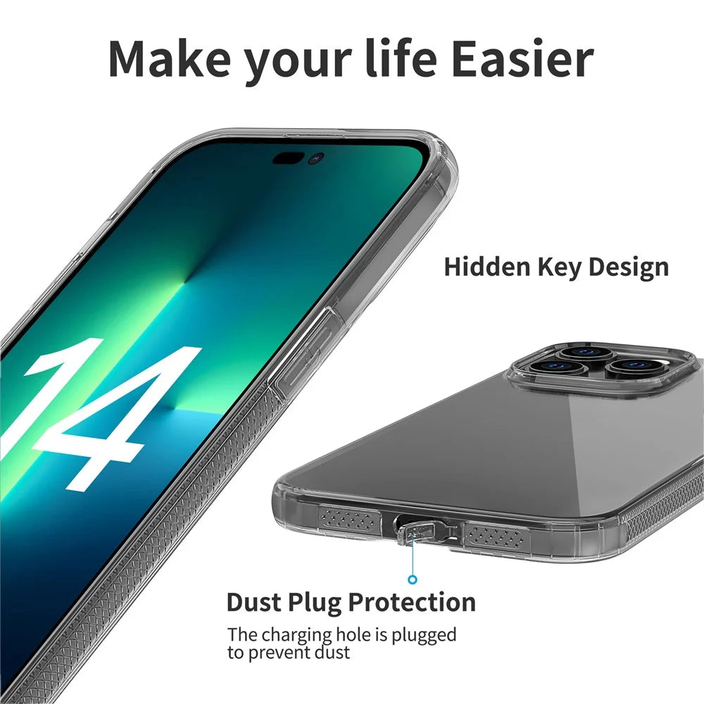 For iPhone 14 6.1 inch Anti-dust Soft TPU Back Cover Anti-scratch Phone Case with Airbag Protection - Transparent Black - 3