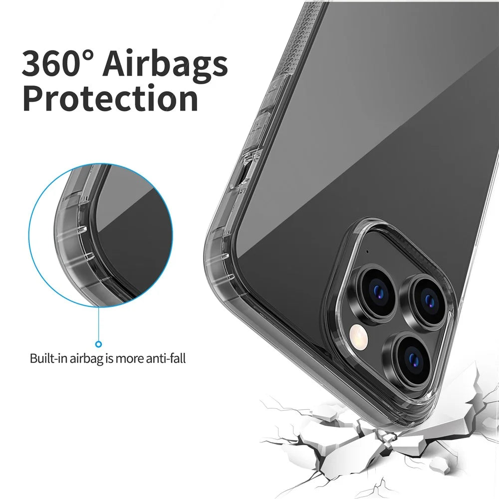 For iPhone 14 6.1 inch Anti-dust Soft TPU Back Cover Anti-scratch Phone Case with Airbag Protection - Transparent Black - 4
