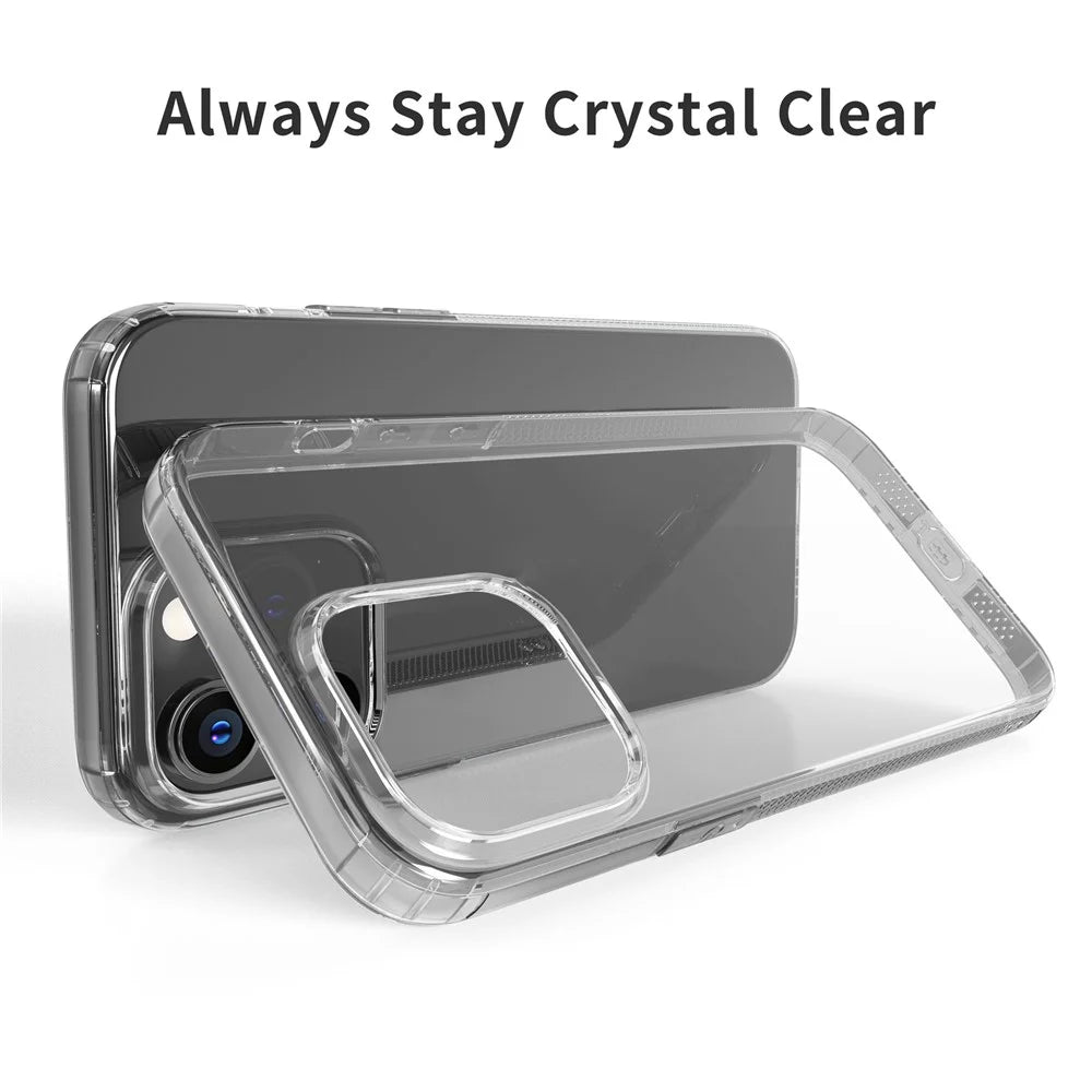 For iPhone 14 6.1 inch Anti-dust Soft TPU Back Cover Anti-scratch Phone Case with Airbag Protection - Transparent Black - 7