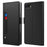 For iPhone SE (2022) / (2020) / 7 / 8 4.7 inch Makeup Mirror Protective Phone Cover PU Leather Stand Card Holder Shockproof Case - Black - 1