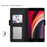 For iPhone SE (2022) / (2020) / 7 / 8 4.7 inch Makeup Mirror Protective Phone Cover PU Leather Stand Card Holder Shockproof Case - Black - 3