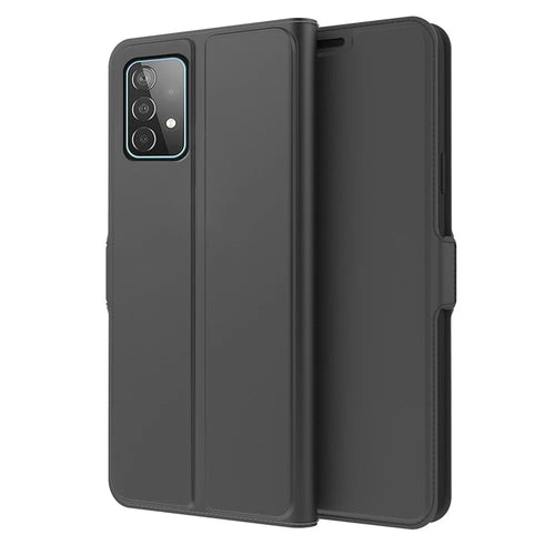 For Samsung Galaxy A52 4G / 5G / A52s 5G Card Slot Design PU Leather Folio Case Flip Stand Magnetic Phone Cover - Black - 1