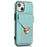 For iPhone 14 Plus Dustproof PU Leather+TPU Anti-scratch Phone Cover Kickstand Phone Case with Shoulder Strap - Green - 3