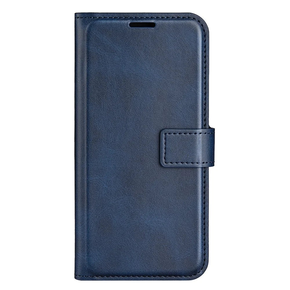 For OnePlus Ace Pro 5G / 10T 5G Square Magnetic Clasp Folio Flip Textured PU Leather Cover Inner TPU Phone Case with Wallet Stand - Blue - 5