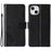 For iPhone 14 Plus Anti-scratch Phone Case Imprinted Butterflies PU Leather Flip Wallet Cover Stand Protective Phone Shell with Strap - Black - 1