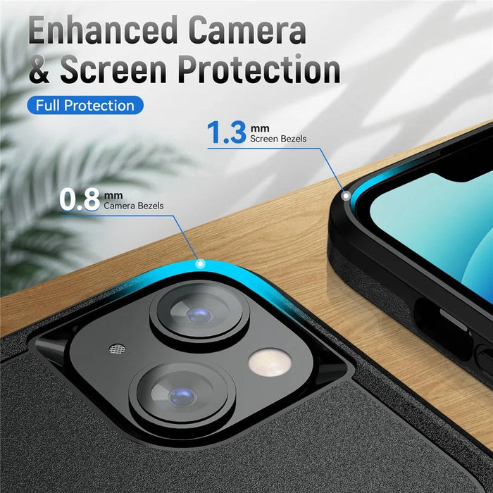 Shockproof Case for iPhone 14 6.1 inch, PC + TPU Phone Cover Anti-drop Back Protector Case - Black - 2