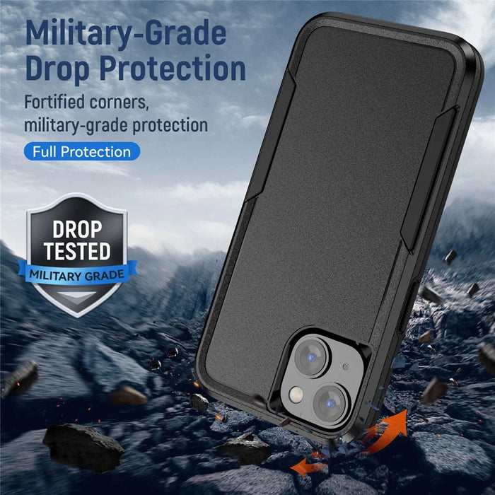Shockproof Case for iPhone 14 6.1 inch, PC + TPU Phone Cover Anti-drop Back Protector Case - Black - 4
