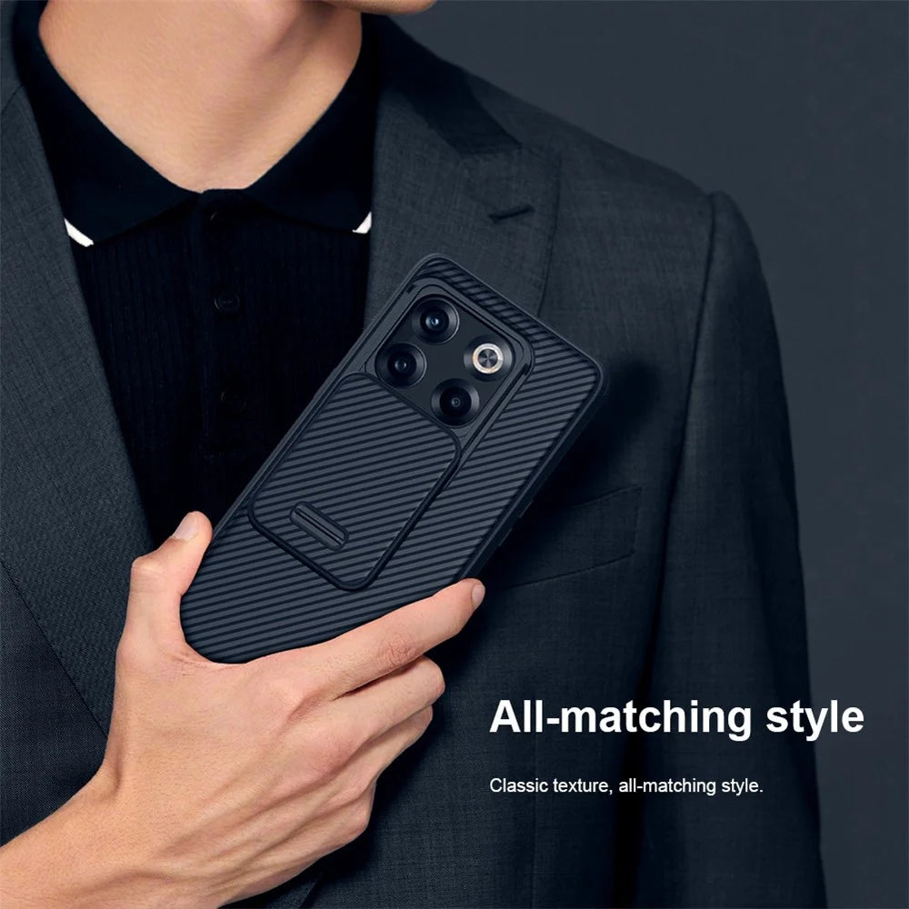NILLKIN CamShield Pro Series for OnePlus Ace Pro 5G / 10T 5G TPU + PC Phone Case Slide Camera Lens Cover Phone Back Shell - Black - 3