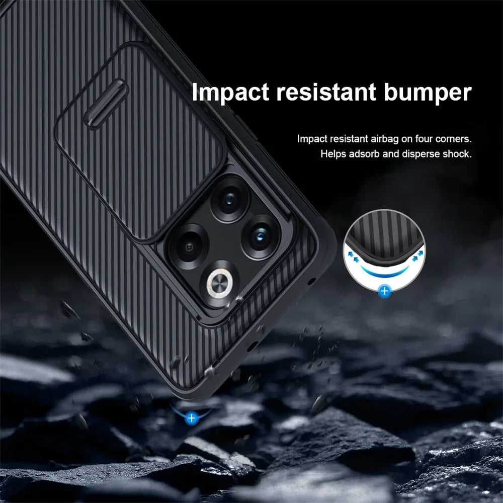 NILLKIN CamShield Pro Series for OnePlus Ace Pro 5G / 10T 5G TPU + PC Phone Case Slide Camera Lens Cover Phone Back Shell - Black - 7