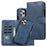 For iPhone 14 Pro Max 6.7 inch Anti-scratch Matte Retro Phone Shell Magnetic Absorption Detachable Inner TPU Case+PU Leather Cover Wallet - Dark Blue - 1