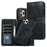 For iPhone 14 Plus Magnetic Absorption Inner TPU Case+PU Leather Cover Wallet Matte Retro Phone Case - Black - 1