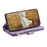 For iPhone 14 6.1 inch Shockproof Phone Cover Rhombus Grid Texture PU Leather Zipper Pocket Flip Wallet Stand Case - Purple - 2