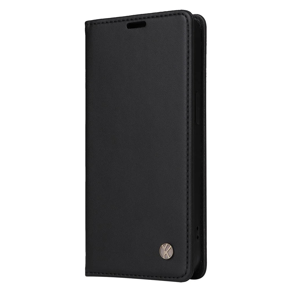 YIKATU YK- 001 for Samsung Galaxy S21 Ultra 5G Anti-scratch Phone Wallet Case Stand PU Leather Magnetic Closure Protective Cover - Black - 6