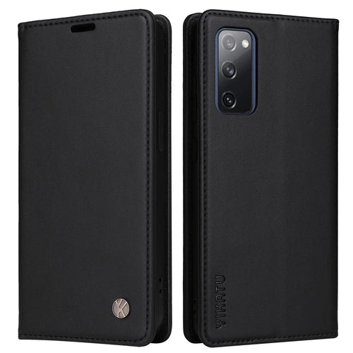 YIKATU YK- 001 for Samsung Galaxy S20 FE / S20 FE 5G / S20 FE 2022 / S20 Lite PU Leather Anti-scratch Case Phone Wallet Stand Cover - Black - 1