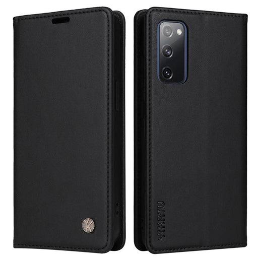 YIKATU YK- 001 for Samsung Galaxy S20 FE / S20 FE 5G / S20 FE 2022 / S20 Lite PU Leather Anti-scratch Case Phone Wallet Stand Cover - Black - 1