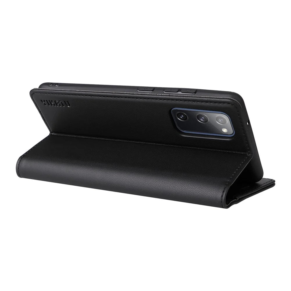 YIKATU YK- 001 for Samsung Galaxy S20 FE / S20 FE 5G / S20 FE 2022 / S20 Lite PU Leather Anti-scratch Case Phone Wallet Stand Cover - Black - 3