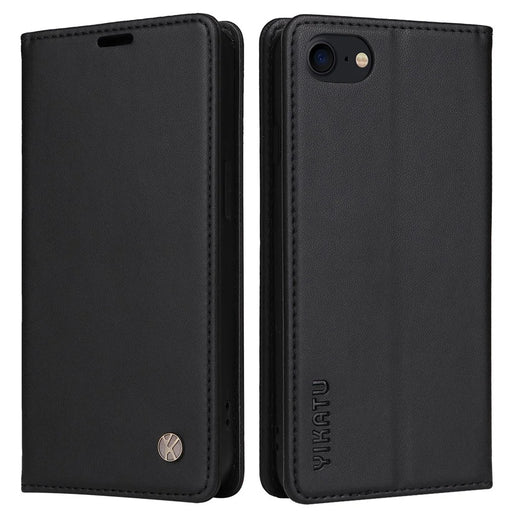 YIKATU YK- 001 for iPhone 6 / 7 / 8 4.7 inch / SE (2020) / (2022) Magnetic Auto Closing Leather Case Wallet Stand Anti-scratch Phone Cover - Black - 1