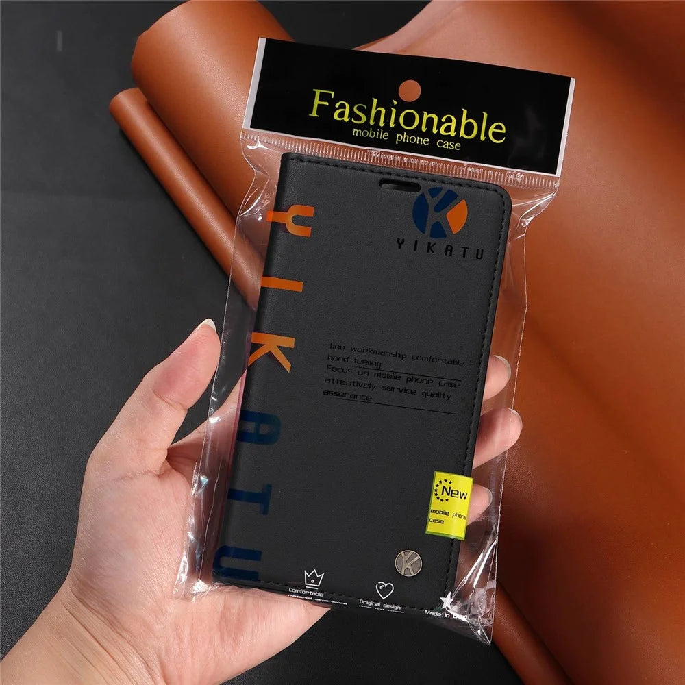 YIKATU YK- 001 for iPhone 6 / 7 / 8 4.7 inch / SE (2020) / (2022) Magnetic Auto Closing Leather Case Wallet Stand Anti-scratch Phone Cover - Black - 5