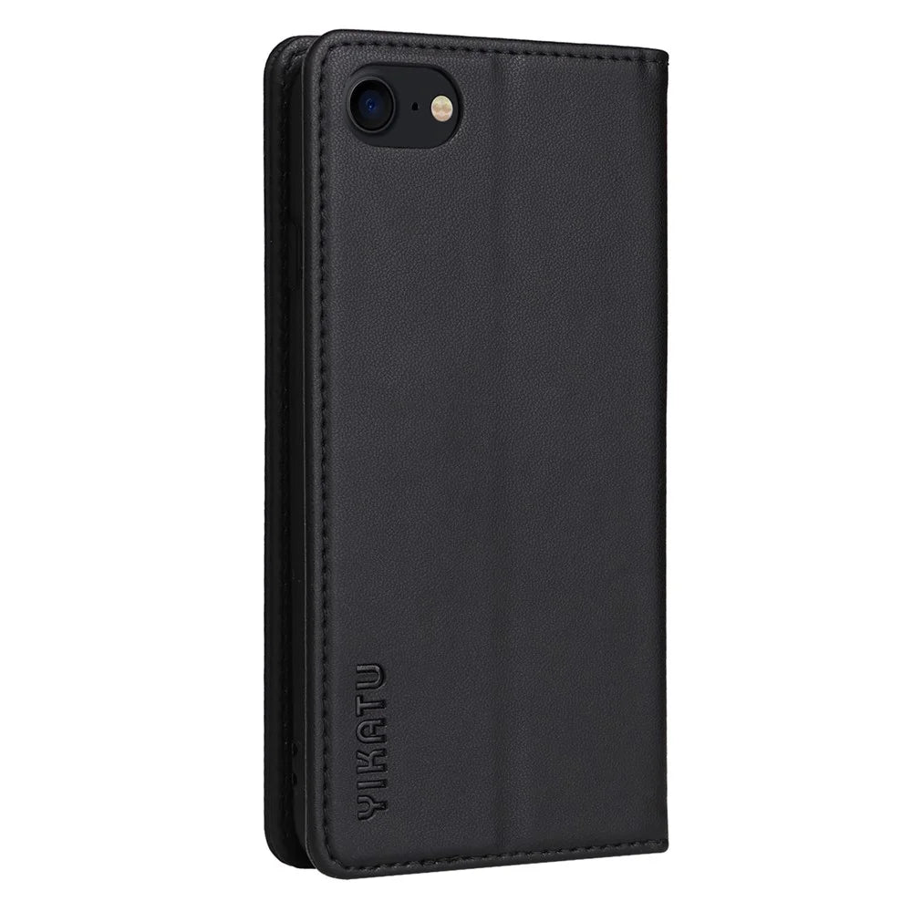 YIKATU YK- 001 for iPhone 6 / 7 / 8 4.7 inch / SE (2020) / (2022) Magnetic Auto Closing Leather Case Wallet Stand Anti-scratch Phone Cover - Black - 7
