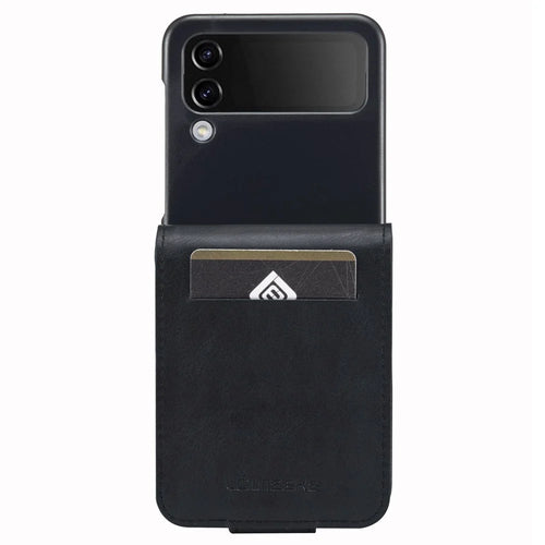 LC.IMEEKE for Samsung Galaxy Z Flip3 5G PU Leather + PC Phone Case RFID Blocking Protective Cellphone Cover Card Holder - Black - 1